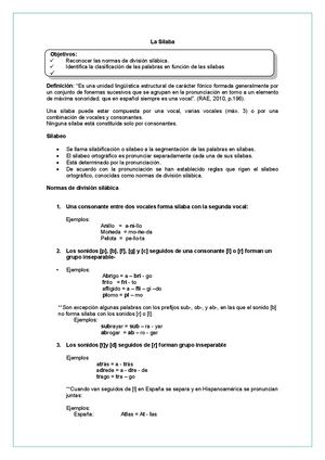 Módulo 5 La Sílaba Y La Tildación