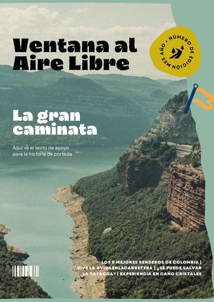 Revista De Viajes Con Estilo Joven Y Dinámico Beige Verde Claro