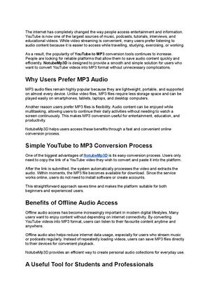 Download You Tube Video To Mp3 Using Notube Mp3d Tool