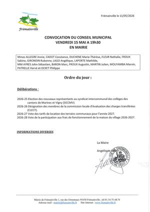 Convocation Du 15 05 2026