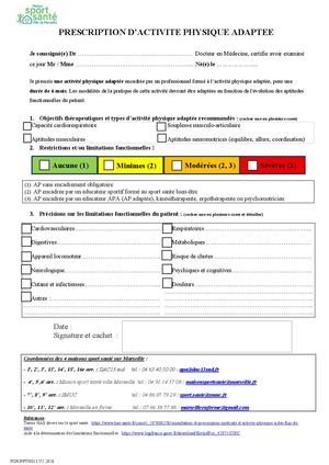 Prescription Medicale Apa Mss 2026