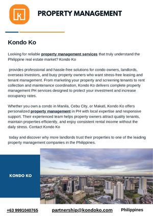 Trusted Property Management In Ph – Maximize Your Rental Income With Kondo Ko