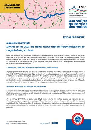 260513 Ingénierie Territoriale Menace CAUE - Les Maires Ruraux Refusent Le Démantèlement De L’ingénierie De Proximité