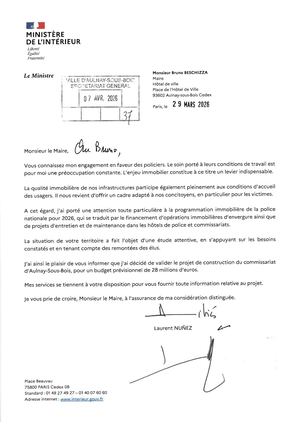 Lettre nouveau commissariat 2026