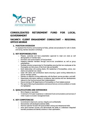 CRF Vacancy George