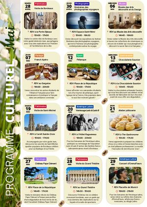 Programme culturel - Mai 2026