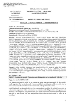 2026 069 TPN Etablissement De La Commission De Délégation De Service Public