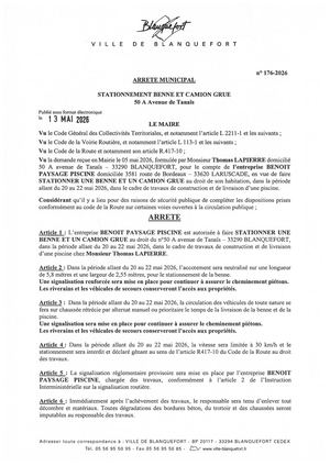 Arrêté n°176-2026