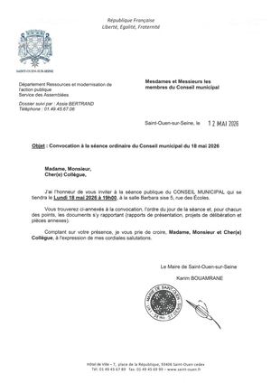Convocation CM du 18 mai 2026