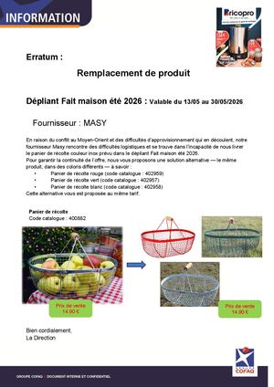 Erratum Masy Fait Maison 2026