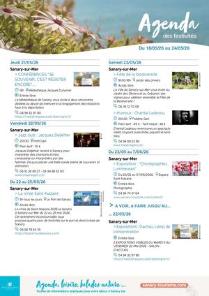 Agenda de la semaine du 18 au 24 mai 2026