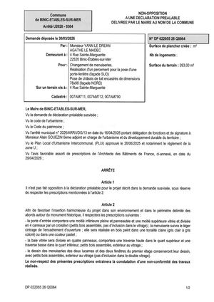 DP 26 Q 0064 - Arrêté