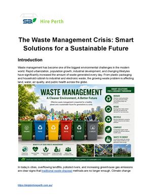 The Waste Management Crisis: Smart Solutions for a Sustainable Future