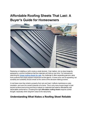 Cheap Roofing Sheets For Sale