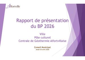 Rapport de présentation du BP 2026 - Alfortville