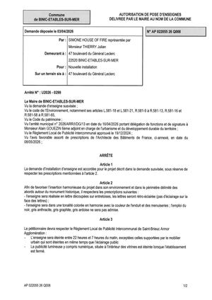 AP 26 Q 008 - Arrêté
