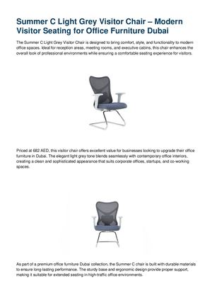 Summer C Light Grey Visitor Chair – Modern Visitor Seating | Office Furniture Dubai