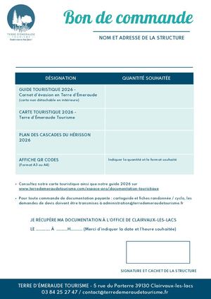 Bon De Commmande Presta Terre D'émeraude Tourisme 2026