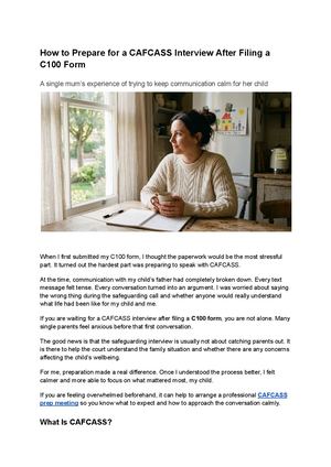 How To Prepare For A Cafcass Interview After Filing A C100 Form