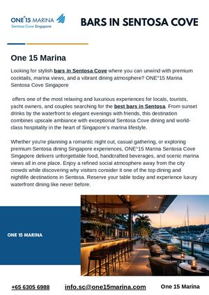 Discover The Best Bars In Sentosa Cove For Waterfront Dining & Drinks