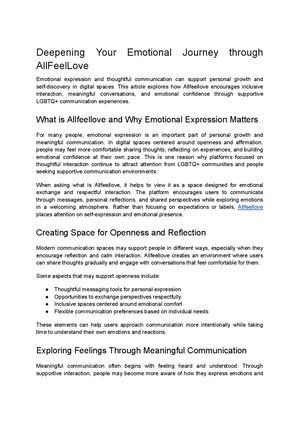 Deepening Emotional Expression with Allfeellove