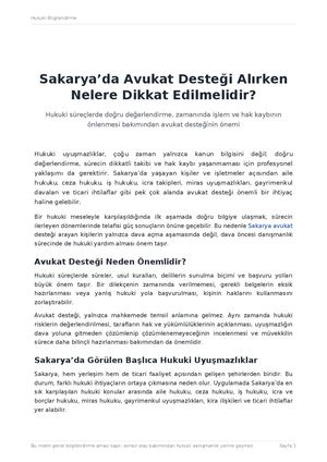 Sakarya Avukat Desteği ve Hukuki Süreçlerde Dikkat Edilmesi Gerekenler