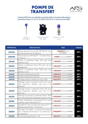 Promotion Pompe Transfert 1105 2505