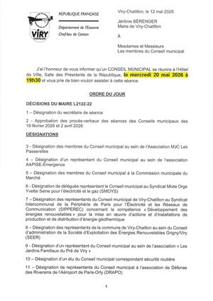 Convocation CM 20 mai 2026