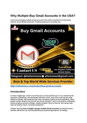 Why Multiple Buy Gmail Accounts In The Usa