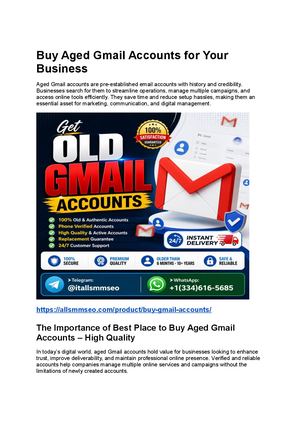 Best Place To Buy Aged Gmail Accounts – High Quality