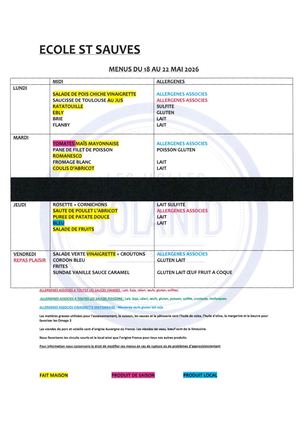 MENUS S21 à S26