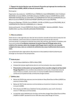 CR Réunion Section Veau LA2092 LA0381 Et Veau Du Limousin IGP