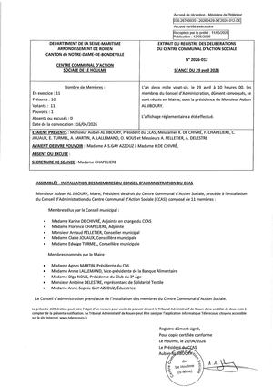 Délibérations du CCAS du 29 avril 2026
