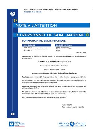 Note Information Concernant Formation Incendie Pratique