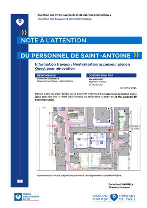 Note Information Concernant Mise A L Arret Ascenseur