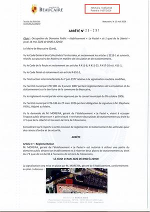 Fichier Parution Des Arrêtés N°26 291 à 26 296