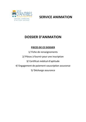 Dossier d'Animation