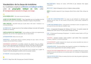 Vocabulaire Hgemc De La Classe De 3ème