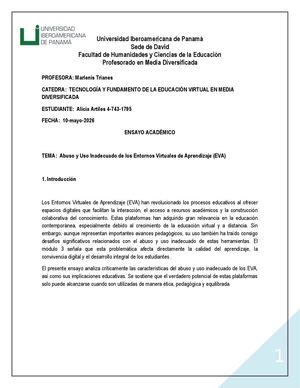 Ensayo Unibero