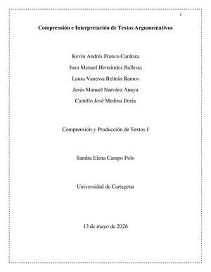 Comprensión E Interpretación De Textos Argumentativos