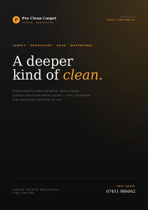 Pro Clean Carpet Brochure Professional Carpet & Upholstery Cleaning In Oldham & Manchester