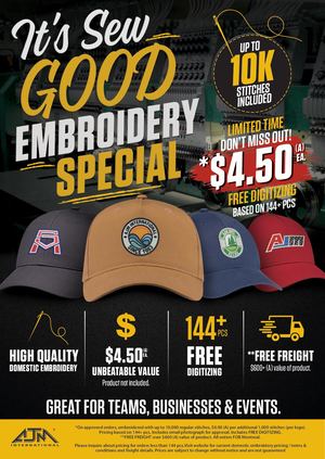 Free Shipping & Embroidery Special