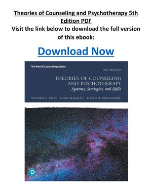Theories Of Counseling And Psychotherapy 5th Edition PDF