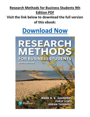 Research Methods For Business Students 9th Edition PDF
