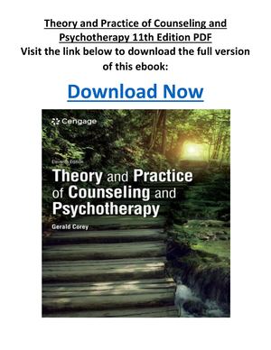 Theory And Practice Of Counseling And Psychotherapy 11th Edition PDF