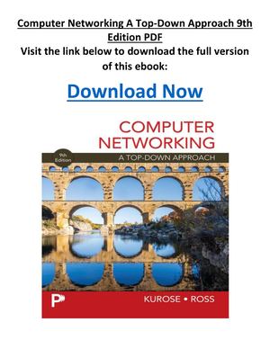 Computer Networking A Top Down Approach 9th Edition PDF