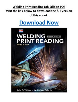 Welding Print Reading 8th Edition PDF