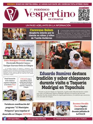 Periodico El Vespertino De Chiapas 13 Mayo 2026