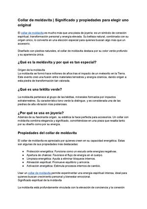 Collar De Moldavita Significado Y Propiedades Para Elegir Uno Original