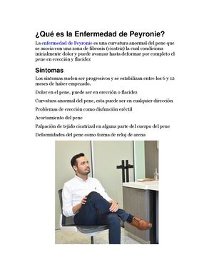 Qué Es La Enfermedad De Peyronie